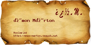 Ámon Márton névjegykártya